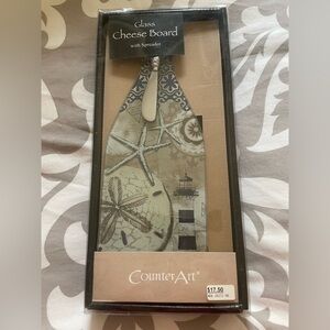 CounterArt Coastal Cheese Board with Spreader